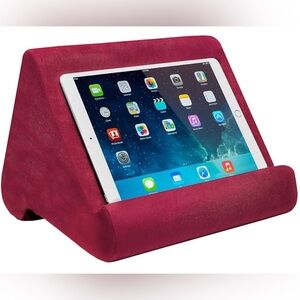 Ontel Pillow Pad Ultra Multi-Angle Soft Tablet Stand, Burgundy